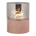 Clayre & Eef LED Candle Ø 8x10 cm Brown Plastic