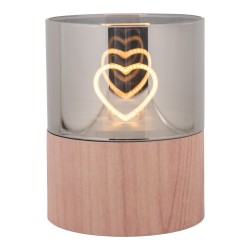 Clayre & Eef LED Kaars Ø 8x10 cm Bruin Kunststof