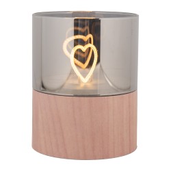Clayre & Eef LED Kaars Ø 8x10 cm Bruin Kunststof