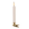 Clayre & Eef Set di 10 candele da cena a LED Ø 2x14 cm Bianco Cera