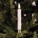 Clayre & Eef Set di 10 candele da cena a LED Ø 2x14 cm Bianco Cera