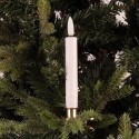 Clayre & Eef Set di 10 candele da cena a LED Ø 2x14 cm Bianco Cera