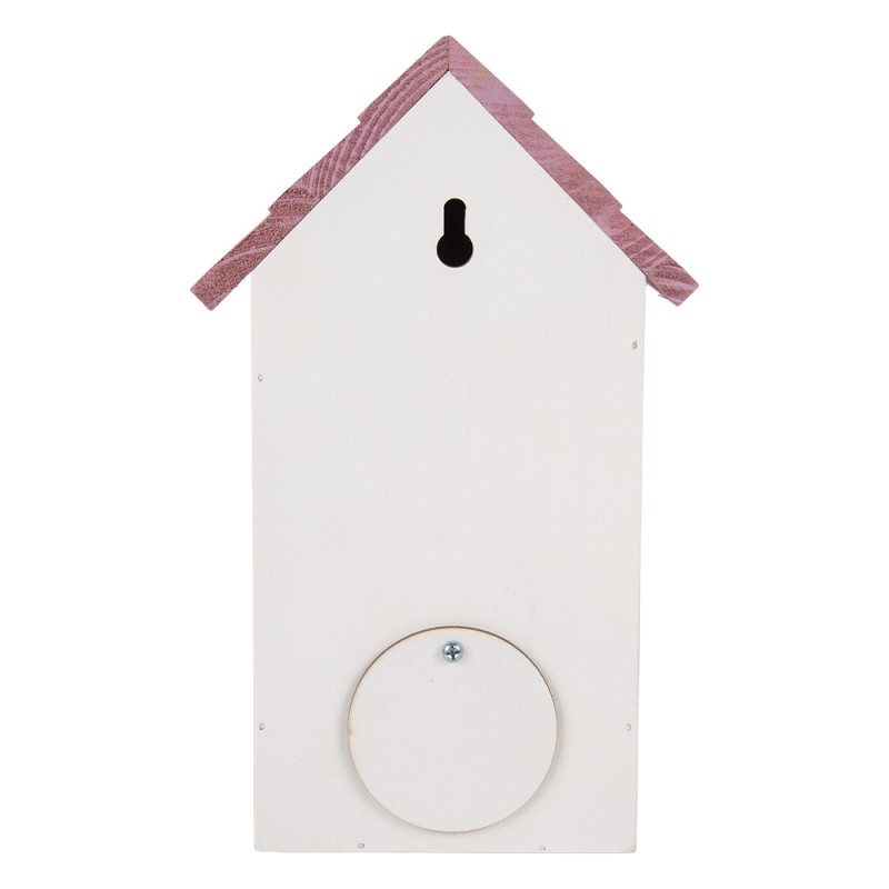 Clayre & Eef Vogelhaus 15x10x22 cm Weiß Holz