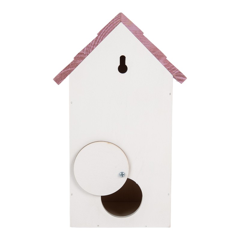 Clayre & Eef Vogelhaus 15x10x22 cm Weiß Holz