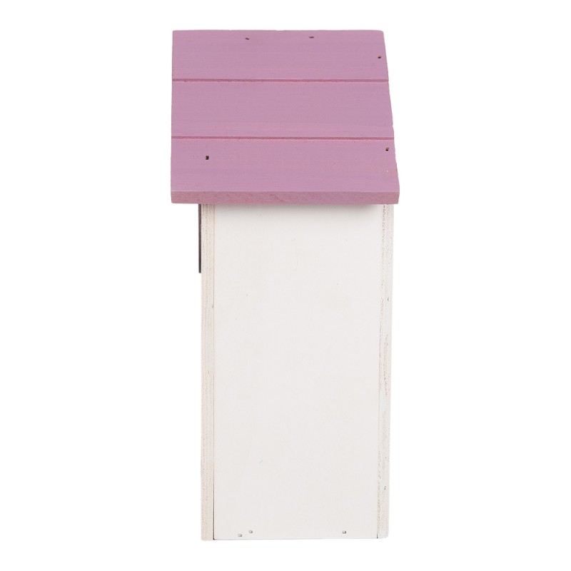 Clayre & Eef Vogelhaus 15x10x22 cm Weiß Holz