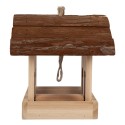 Clayre & Eef Maison de nourriture pour oiseaux 19x18x19 cm Marron Bois