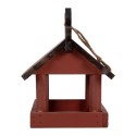 Clayre & Eef Maison de nourriture pour oiseaux 17x25x21 cm Rouge Bois