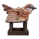 Clayre & Eef Maison de nourriture pour oiseaux 17x25x21 cm Marron Bois