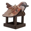 Clayre & Eef Maison de nourriture pour oiseaux 17x25x21 cm Marron Bois