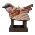 Clayre & Eef Maison de nourriture pour oiseaux 17x25x21 cm Marron Bois