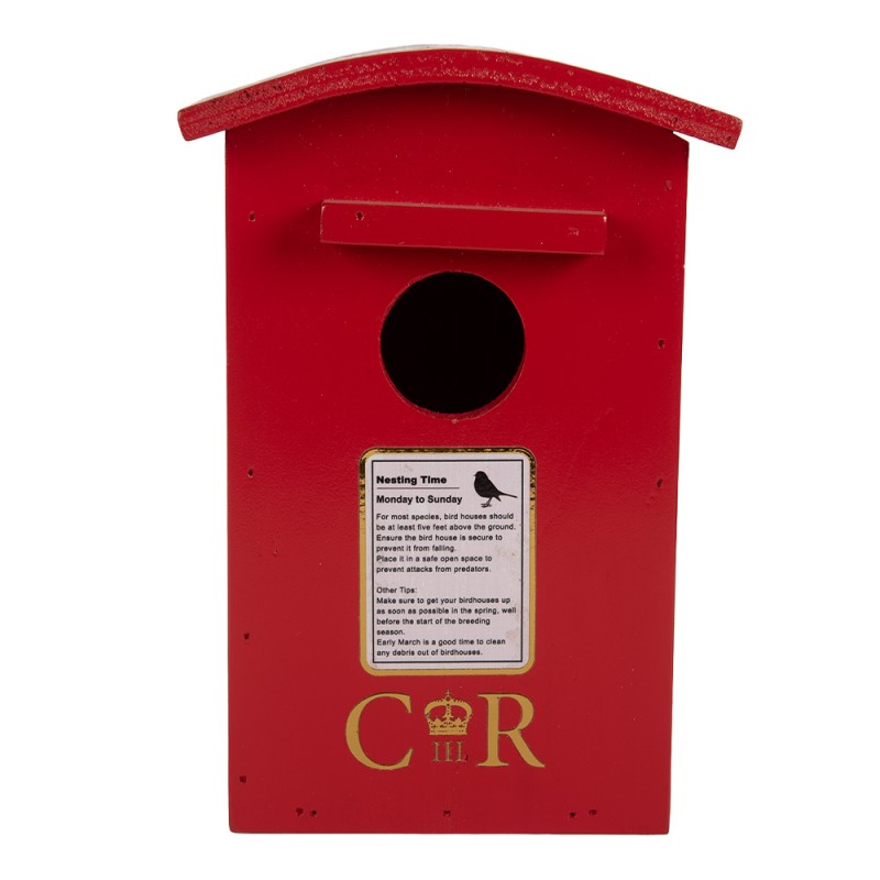 Clayre & Eef Birdhouse 14x12x21 cm Red Wood