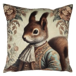 Clayre & Eef Kussenhoes 45x45 cm Beige Polyester Eekhoorn
