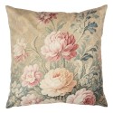 Clayre & Eef Kussenhoes 45x45 cm Beige Polyester Bloemen