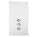Clayre & Eef Asciugamano per ospiti 40x66 cm Bianco Cotone Pesci