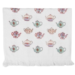 Clayre & Eef Asciugamano per ospiti 40x66 cm Bianco Cotone