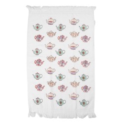 Clayre & Eef Asciugamano per ospiti 40x66 cm Bianco Cotone