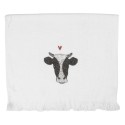 Clayre & Eef Asciugamano per ospiti 40x66 cm Bianco Cotone Mucca