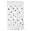 Clayre & Eef Asciugamano per ospiti 40x66 cm Bianco Cotone Coniglio