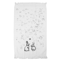 Clayre & Eef Asciugamano per ospiti 40x66 cm Bianco Cotone Conigli