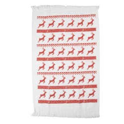 Clayre & Eef Asciugamano per ospiti 40x66 cm Bianco Cotone Cervo