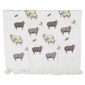Clayre & Eef Asciugamano per ospiti 40x66 cm Bianco Cotone Pecora