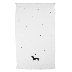 Clayre & Eef Asciugamano per ospiti 40x66 cm Bianco Cotone Bassotto