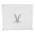 Clayre & Eef Asciugamano per ospiti 40x66 cm Bianco Cotone Coniglio