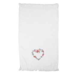 Clayre & Eef Asciugamano per ospiti 40x66 cm Bianco Cotone Coure