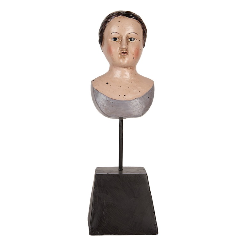 Clayre & Eef Statuetta decorativa Donna 11x11x34 cm Beige Plastica