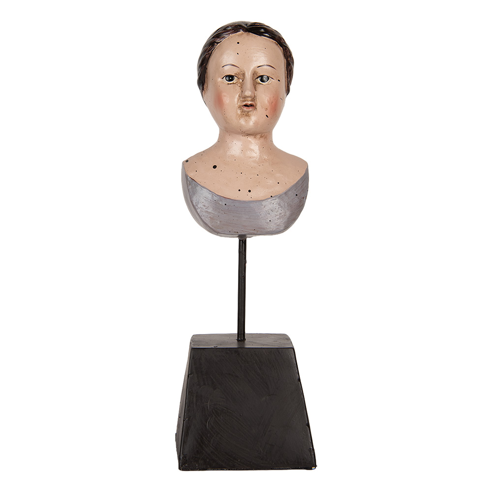 Clayre & Eef Decoratie Beeld Vrouw 11x11x34 cm Beige Kunststof afbeelding