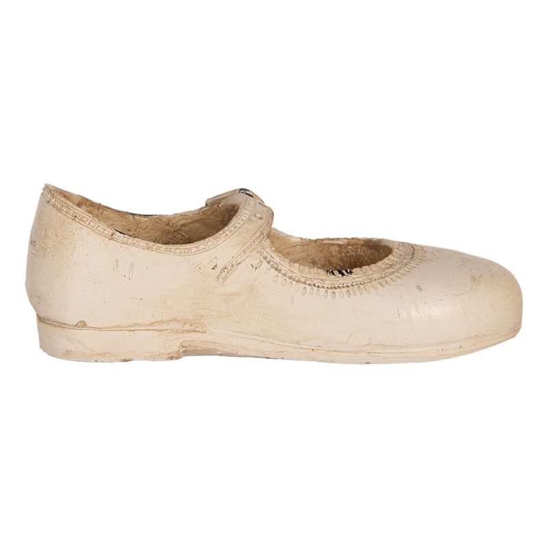 Clayre & Eef Statuetta decorativa Scarpa 15x6x5 cm Beige Plastica