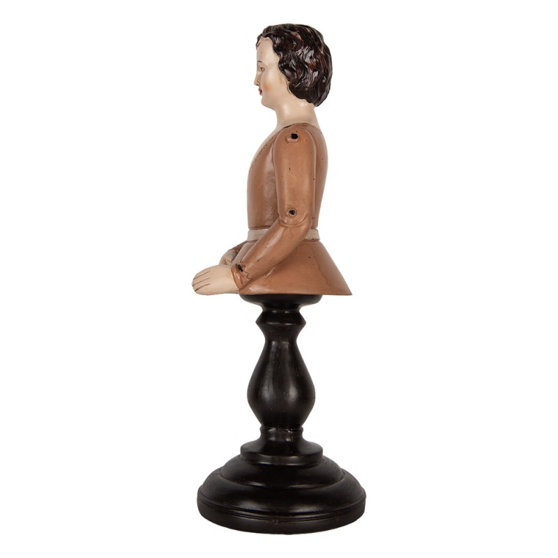 Clayre & Eef Statuetta decorativa Donna 16x15x40 cm Beige Plastica