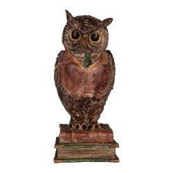 Clayre & Eef Tirelire Chouette 16x15x35 cm Marron Plastique