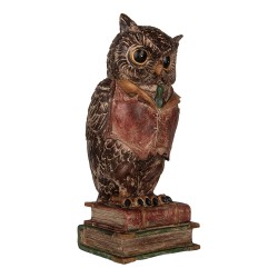 Clayre & Eef Tirelire Chouette 16x15x35 cm Marron Plastique
