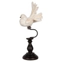 Clayre & Eef Statuetta decorativa Uccello 15x11x36 cm Bianco Plastica