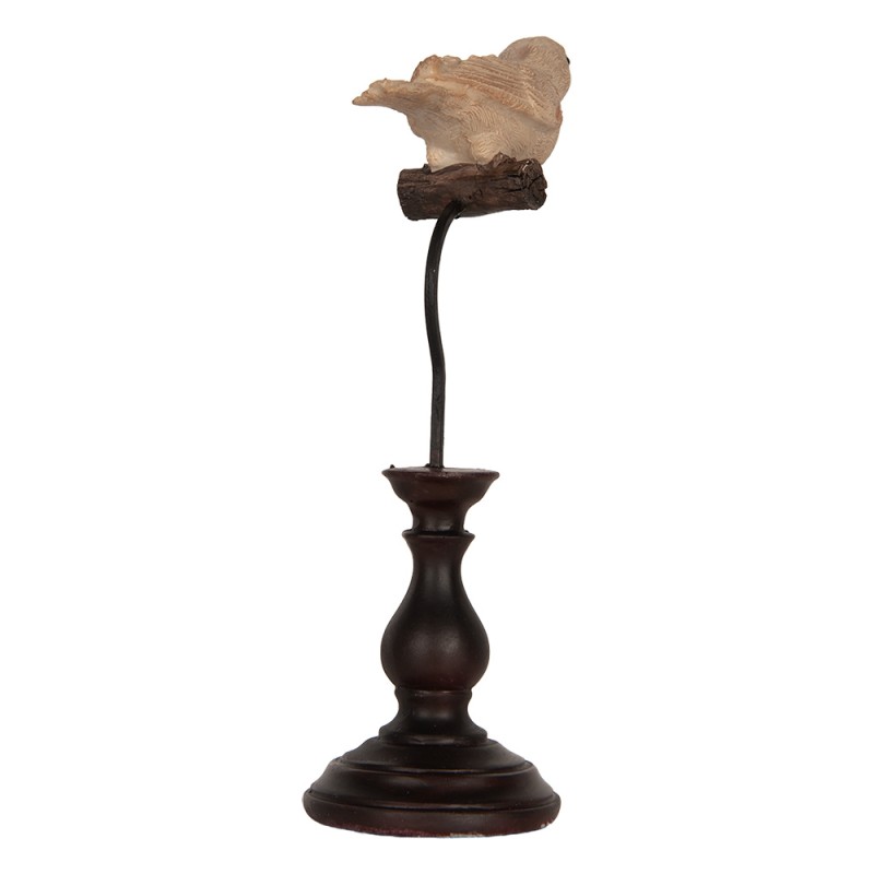 Clayre & Eef Statuetta decorativa Uccello 12x7x21 cm Beige Plastica