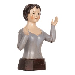 Clayre & Eef Image de décoration Femme 12x9x20 cm Gris Plastique