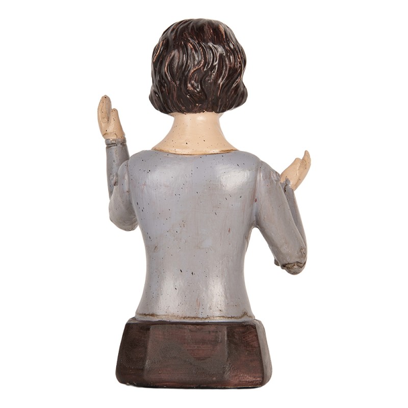 Clayre & Eef Statuetta decorativa Donna 12x9x20 cm Grigio Plastica