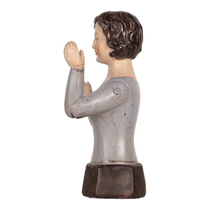 Clayre & Eef Statuetta decorativa Donna 12x9x20 cm Grigio Plastica