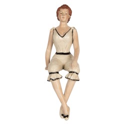 Clayre & Eef Image de décoration Femme 12x10x29 cm Beige Plastique
