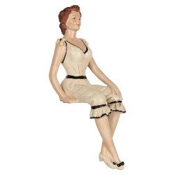 Clayre & Eef Image de décoration Femme 12x10x29 cm Beige Plastique