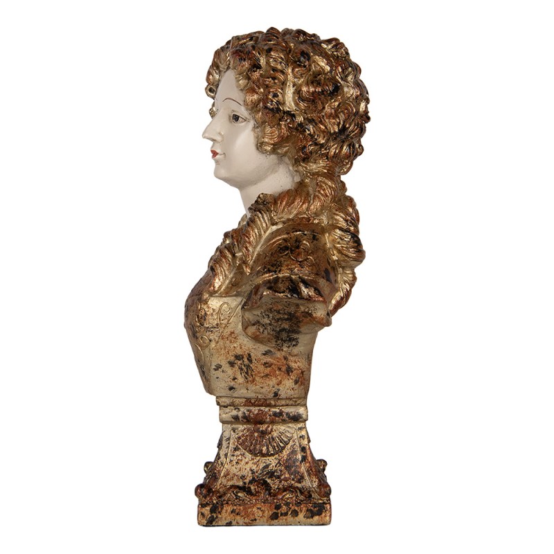 Clayre & Eef Statuetta decorativa Donna 18x12x30 cm Beige Plastica