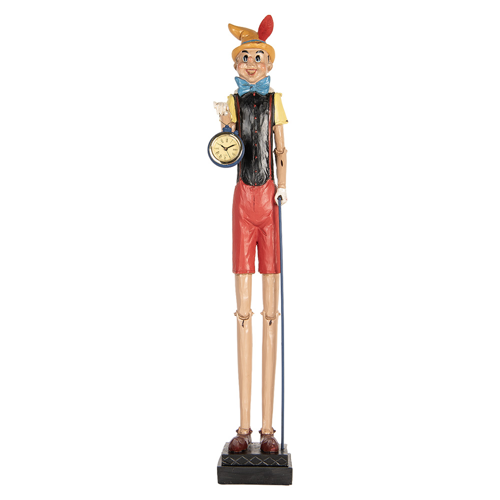 Clayre&Eef Decoratie Beeld Pinokkio 12x11x68 cm Beige Kunststof afbeelding