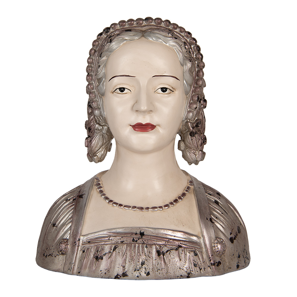 Clayre&Eef Decoratie Beeld Vrouw 27x15x30 cm Beige Kunststof afbeelding