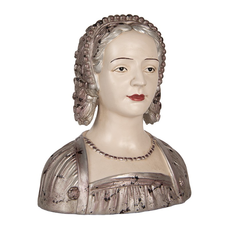 Clayre & Eef Statuetta decorativa Donna 27x15x30 cm Beige Plastica