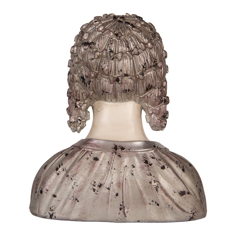 Clayre & Eef Statuetta decorativa Donna 27x15x30 cm Beige Plastica
