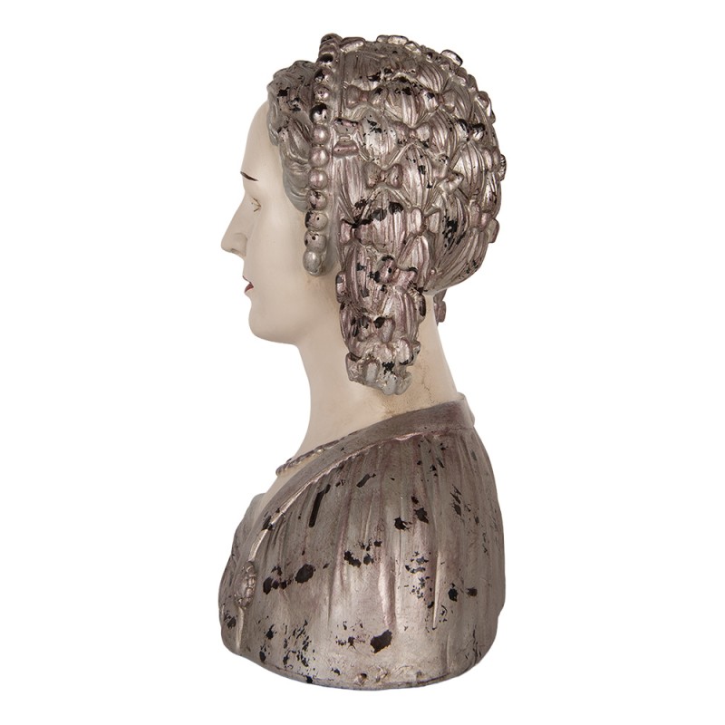 Clayre & Eef Statuetta decorativa Donna 27x15x30 cm Beige Plastica
