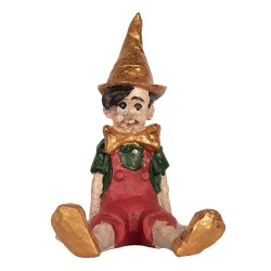 Clayre & Eef Image de décoration Pinocchio 13x13x19 cm Beige Plastique