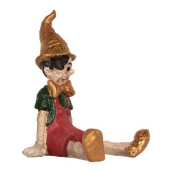 Clayre & Eef Image de décoration Pinocchio 13x13x19 cm Beige Plastique
