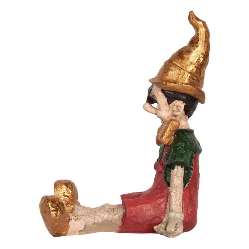 Clayre & Eef Image de décoration Pinocchio 13x13x19 cm Beige Plastique